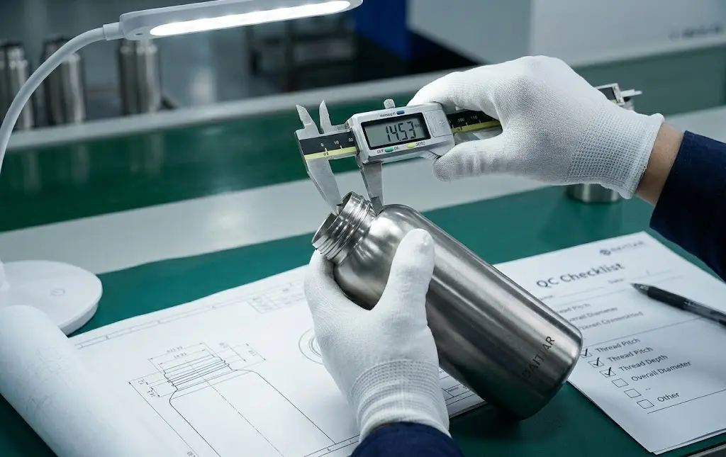 YK Water Bottle Precision QC Inspection